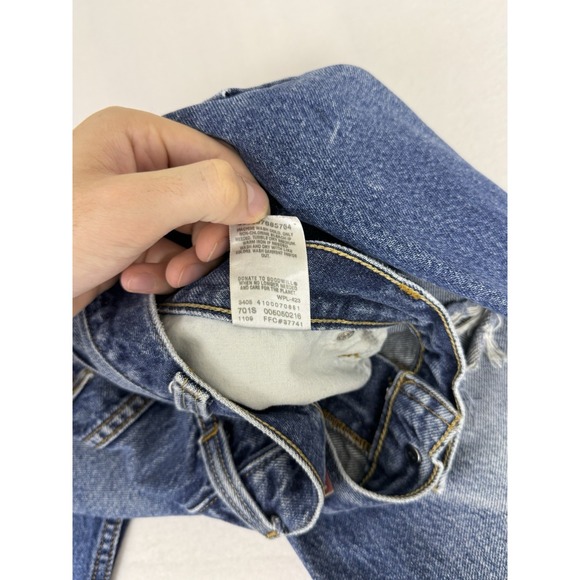 Levis 505 Jeans Mens 42x30 Blue Fade Regular Fit - Picture 4 of 10